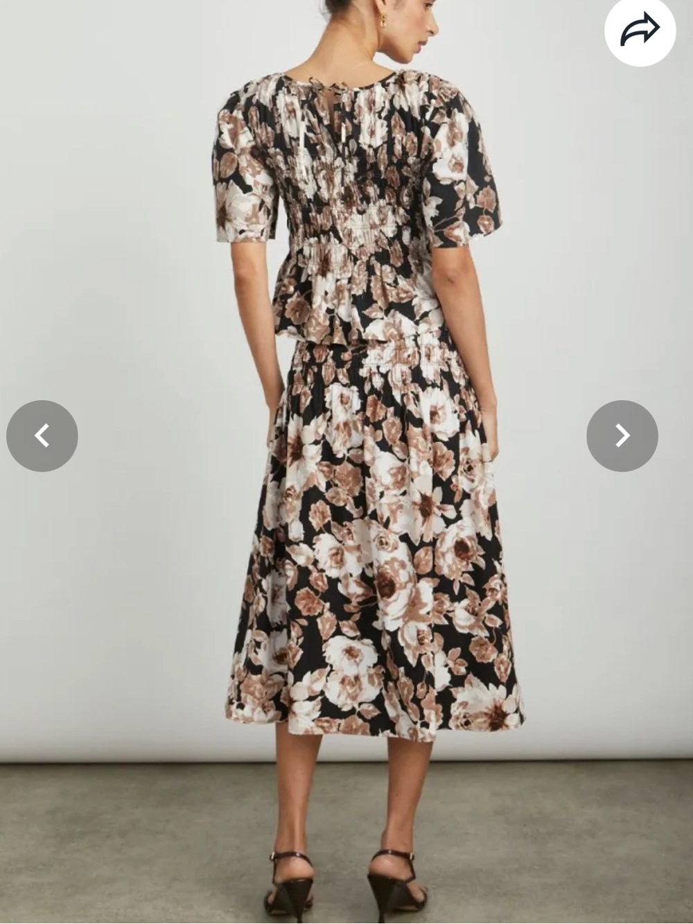 Rails Rosie Top and Skirt in Sepia Roses - Picture 2 of 13